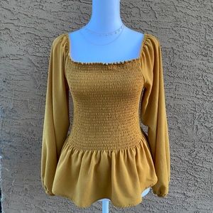 Forever 21 peplum long sleeve top